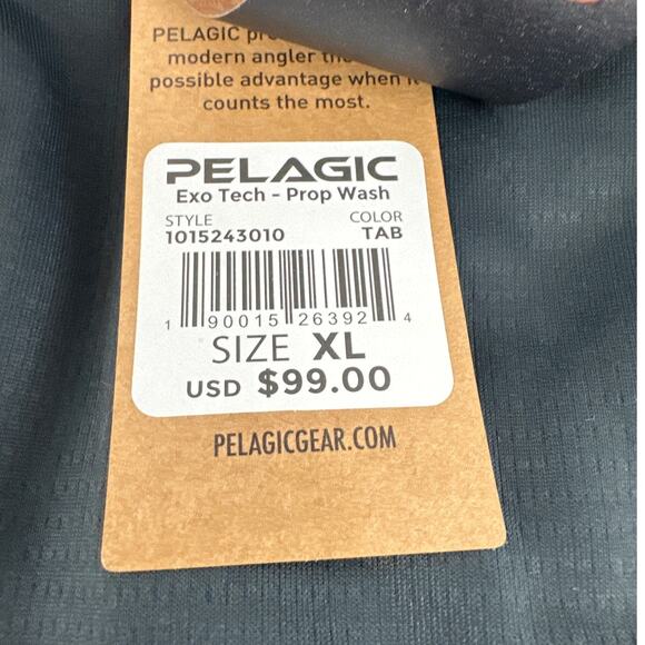 Pelagic Men's Tahiti Blue Exo Tech Hooded Fishing Shirt Size XL - Picture 5 of 9